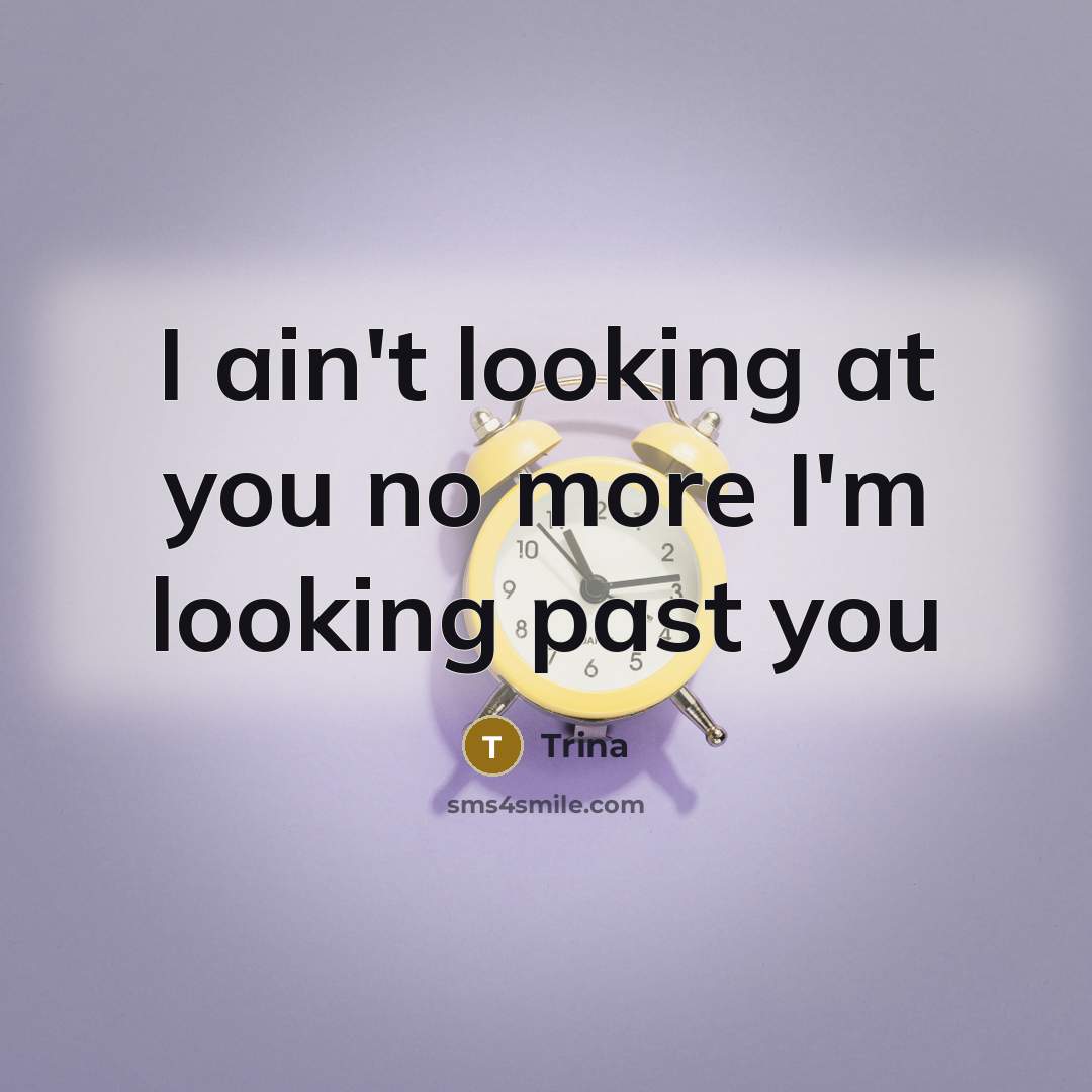 “I ain't looking at you no more I'm looking past…” quote by Trina