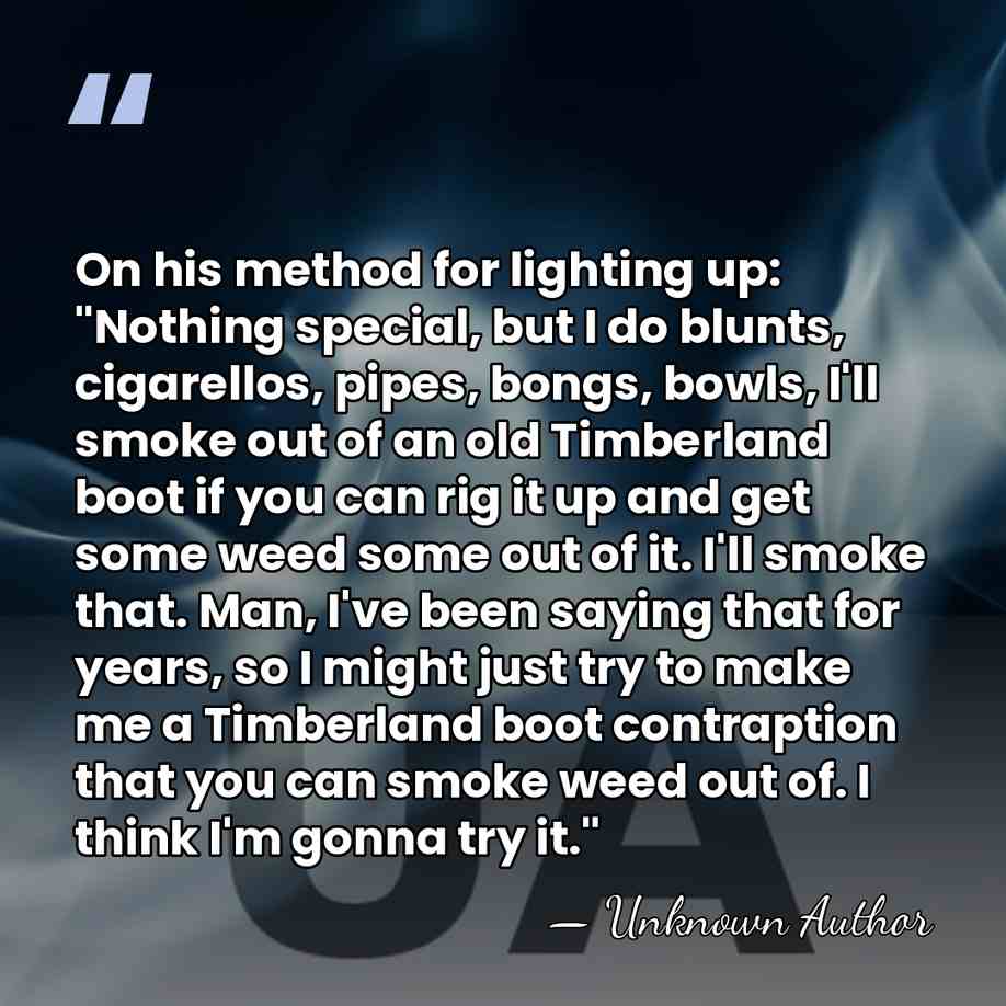 On his method for lighting up: "Nothing special, but I do blunts,&hellip; - Devin Tha Dude