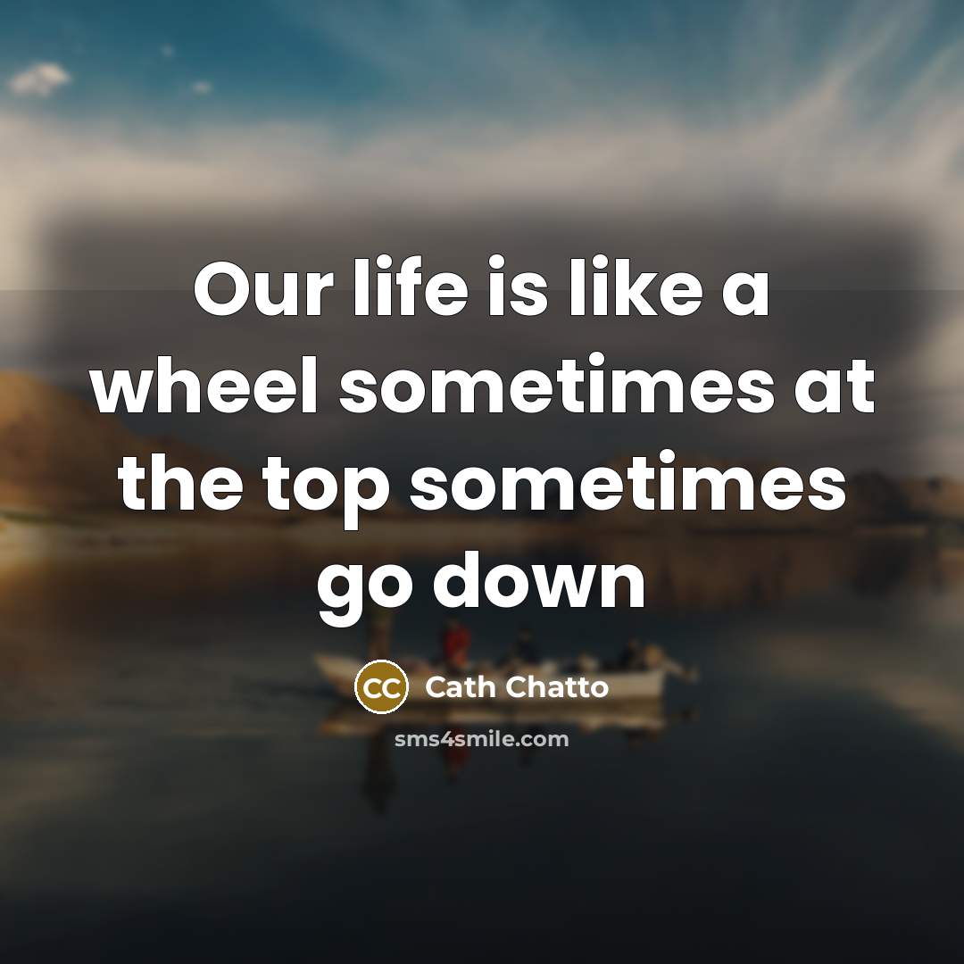 “Our life is like a wheel sometimes at the top…” quote by Cath Chatto