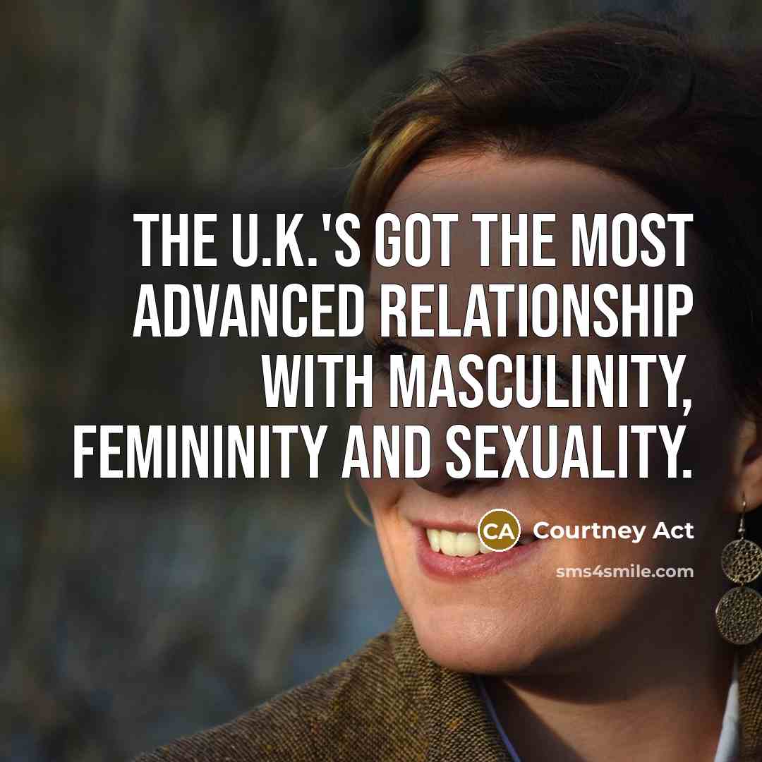 “The U.K.'s got the most advanced relationship with masculinity, femininity…” quote by Courtney Act