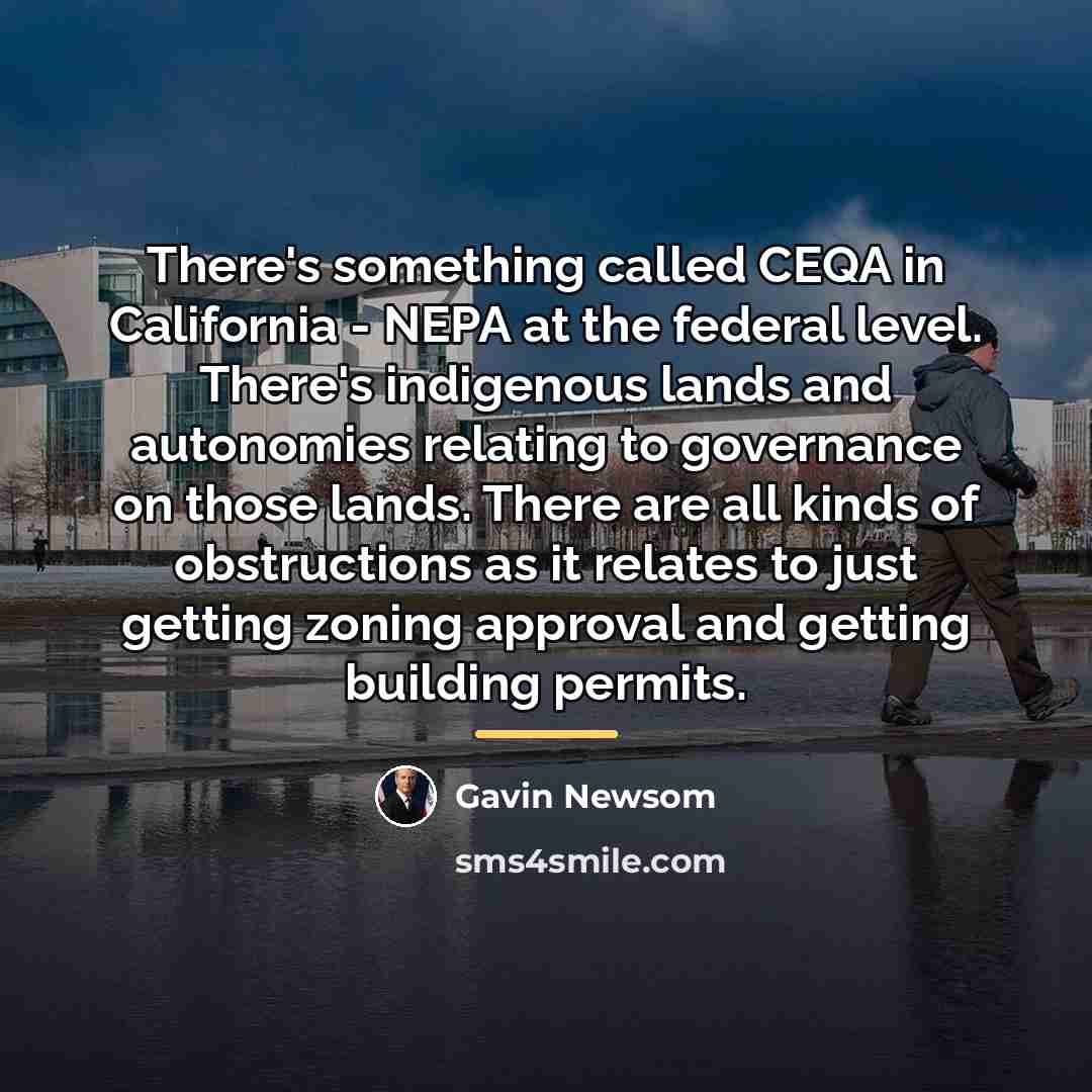 “There's something called CEQA in California - NEPA at the…” quote by Gavin Newsom