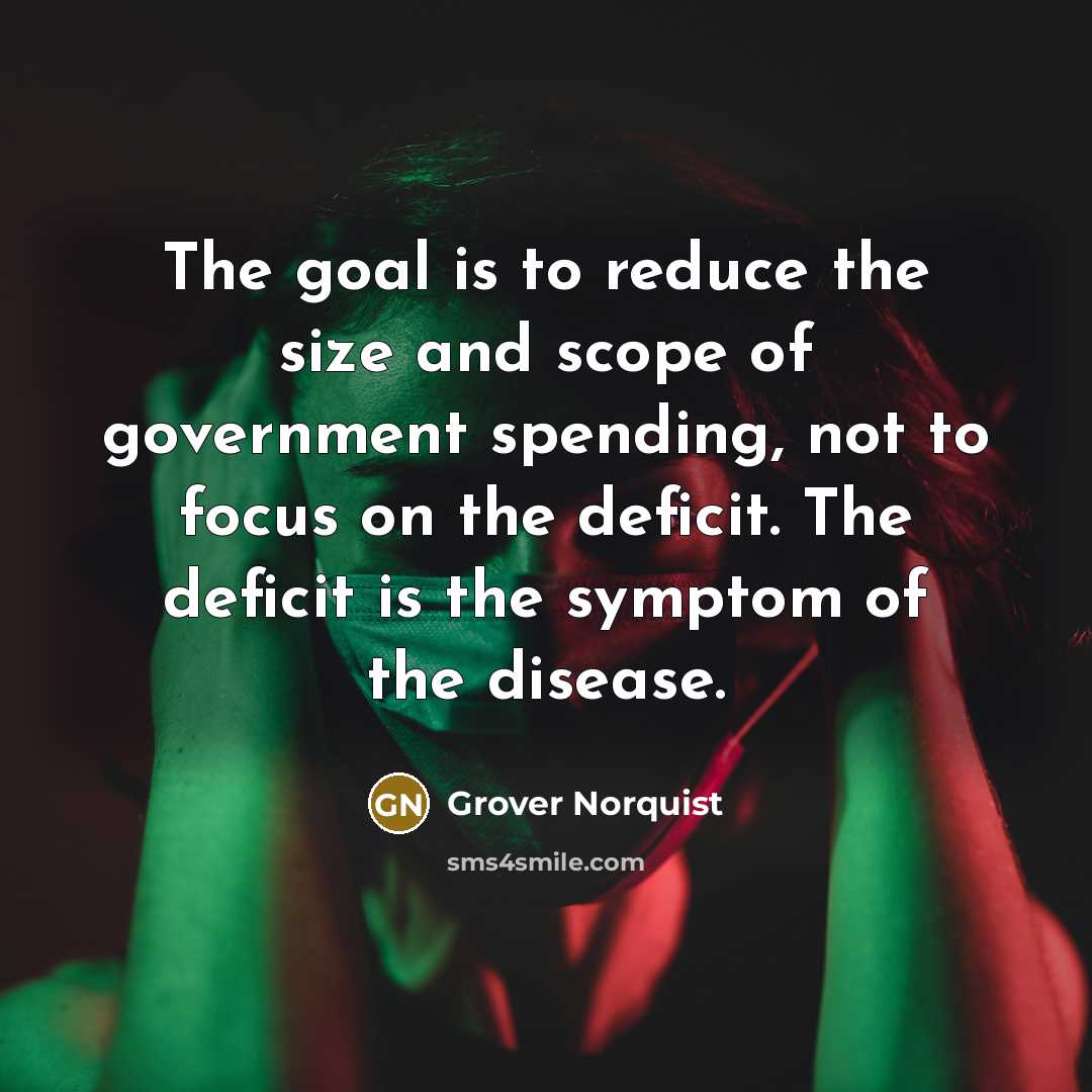 “The goal is to reduce the size and scope of…” quote by Grover Norquist