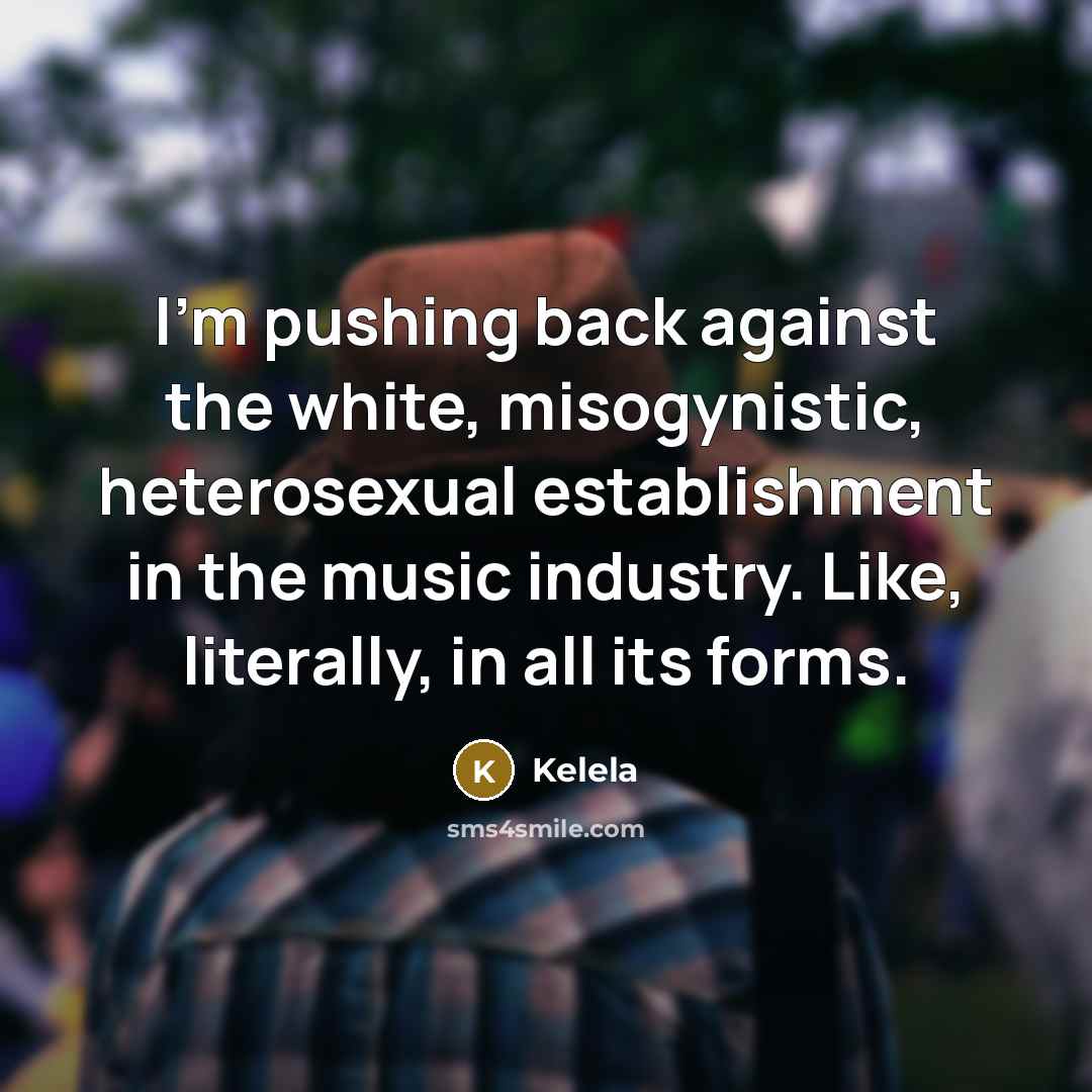 “I'm pushing back against the white, misogynistic, heterosexual establishment in…” quote by Kelela