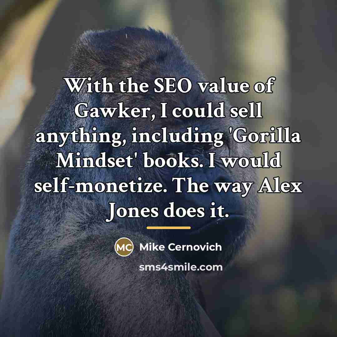 “With the SEO value of Gawker, I could sell anything,…” quote by Mike Cernovich