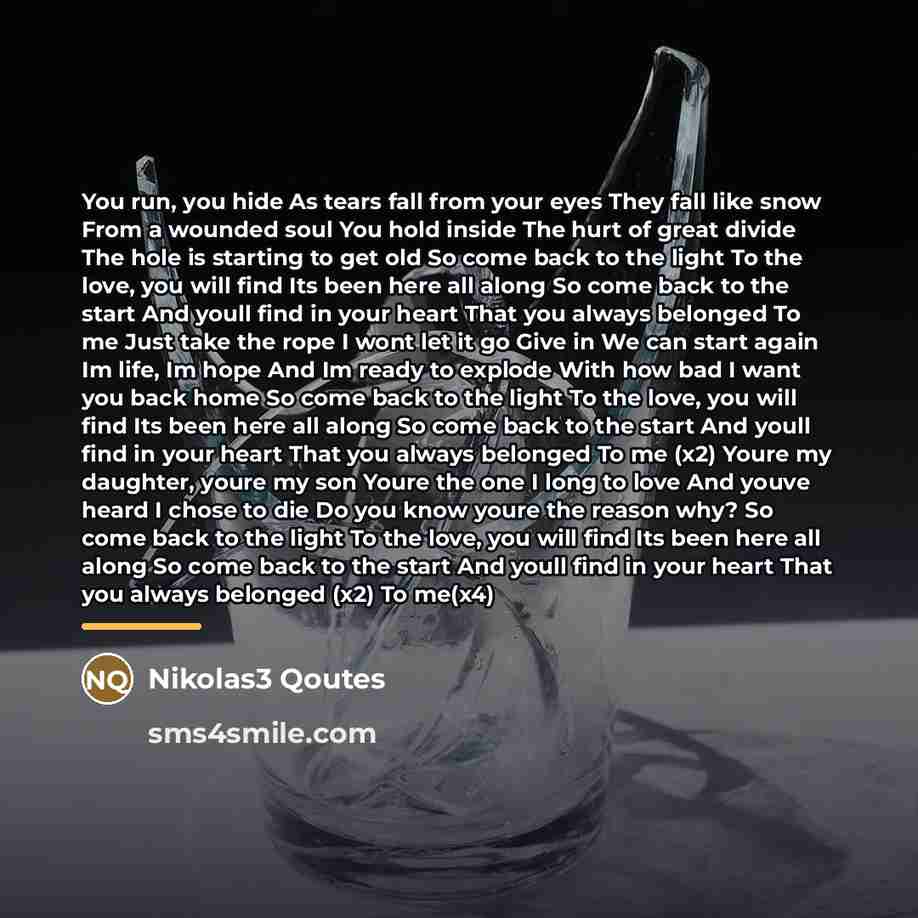 “You run, you hide As tears fall from your eyes…” quote by Nikolas3 Qoutes