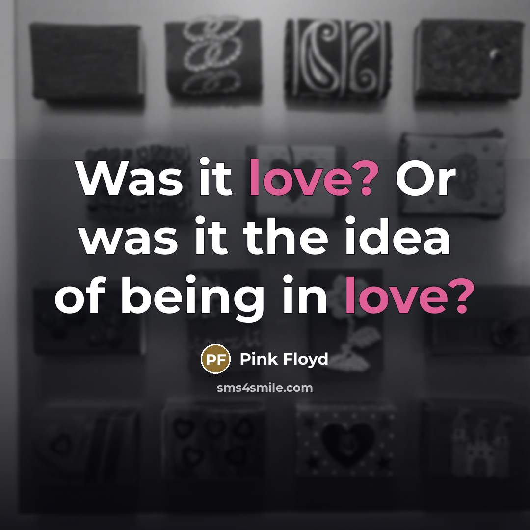 “Was it love? Or was it the idea of being…” quote by Pink Floyd