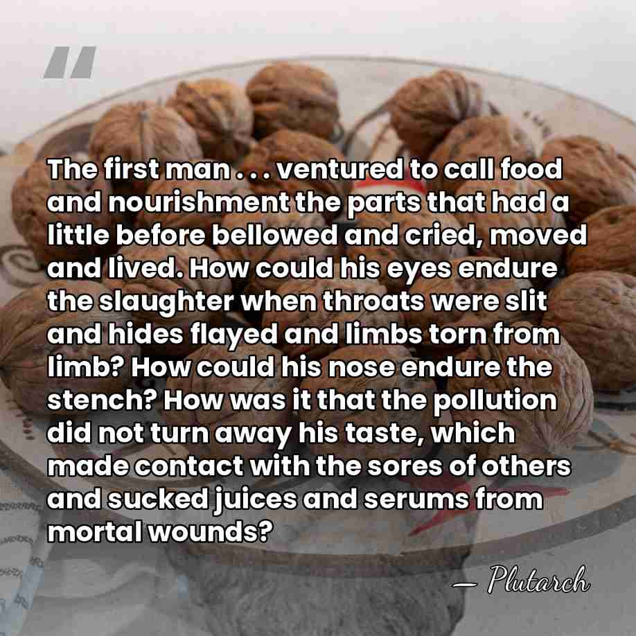 The first man . . . ventured to call food and nourishment&hellip; - Plutarch