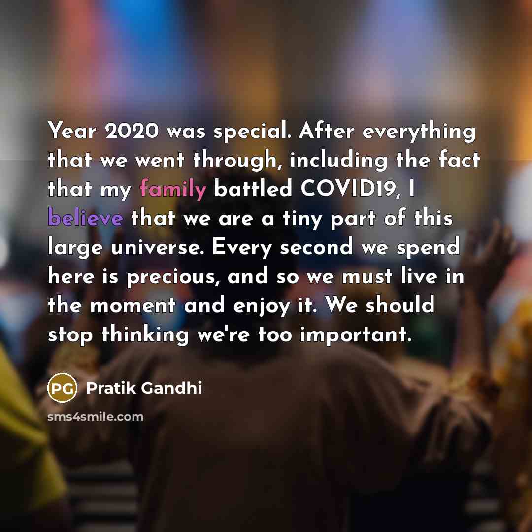 “Year 2020 was special. After everything that we went through,…” quote by Pratik Gandhi