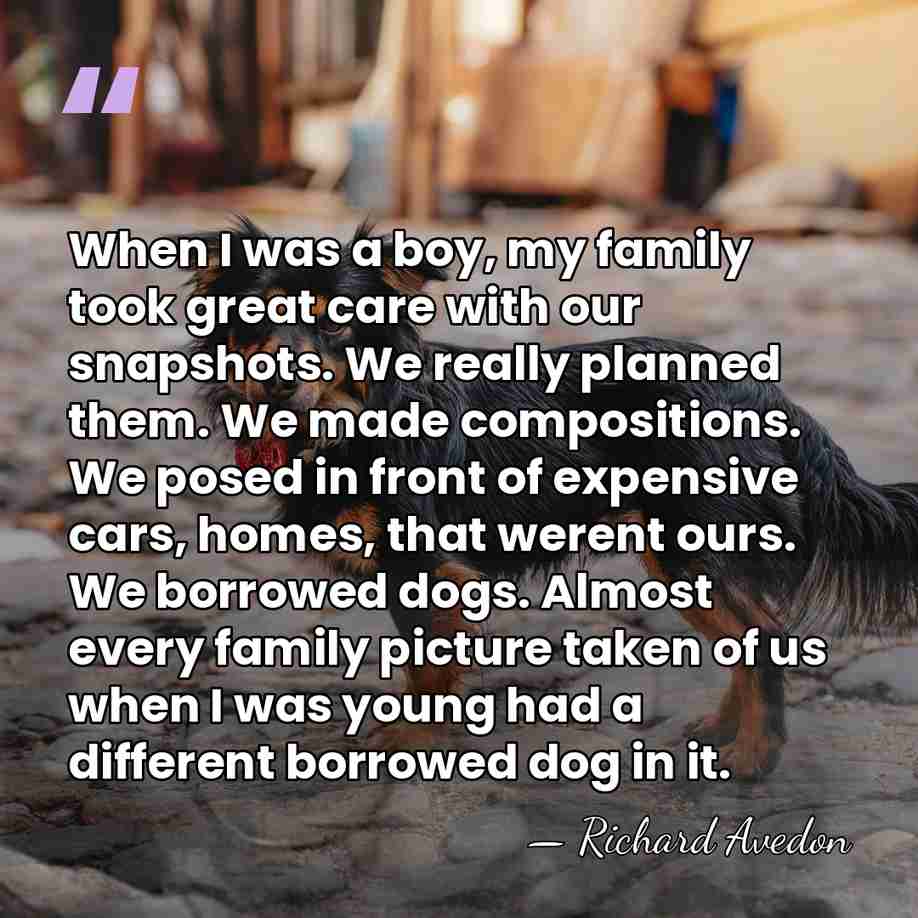 When I was a boy, my family took great care with our&hellip; - Richard Avedon