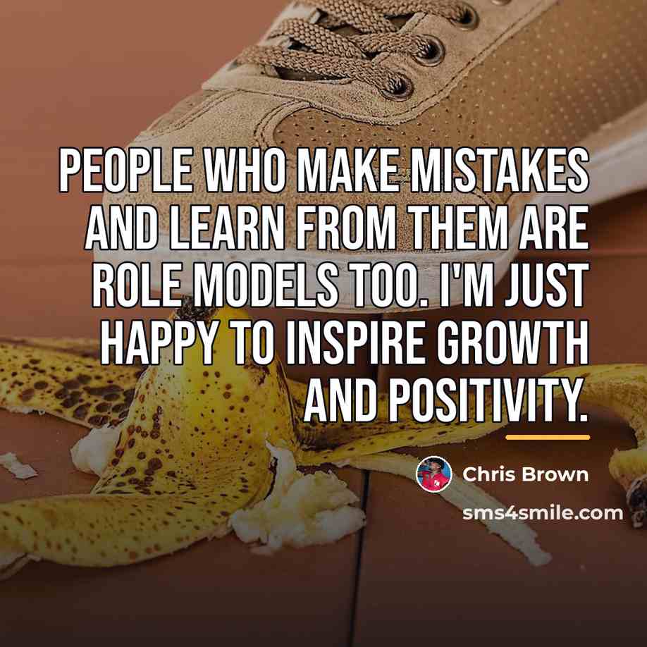 “People who make mistakes and learn from them are role…” quote by Chris Brown