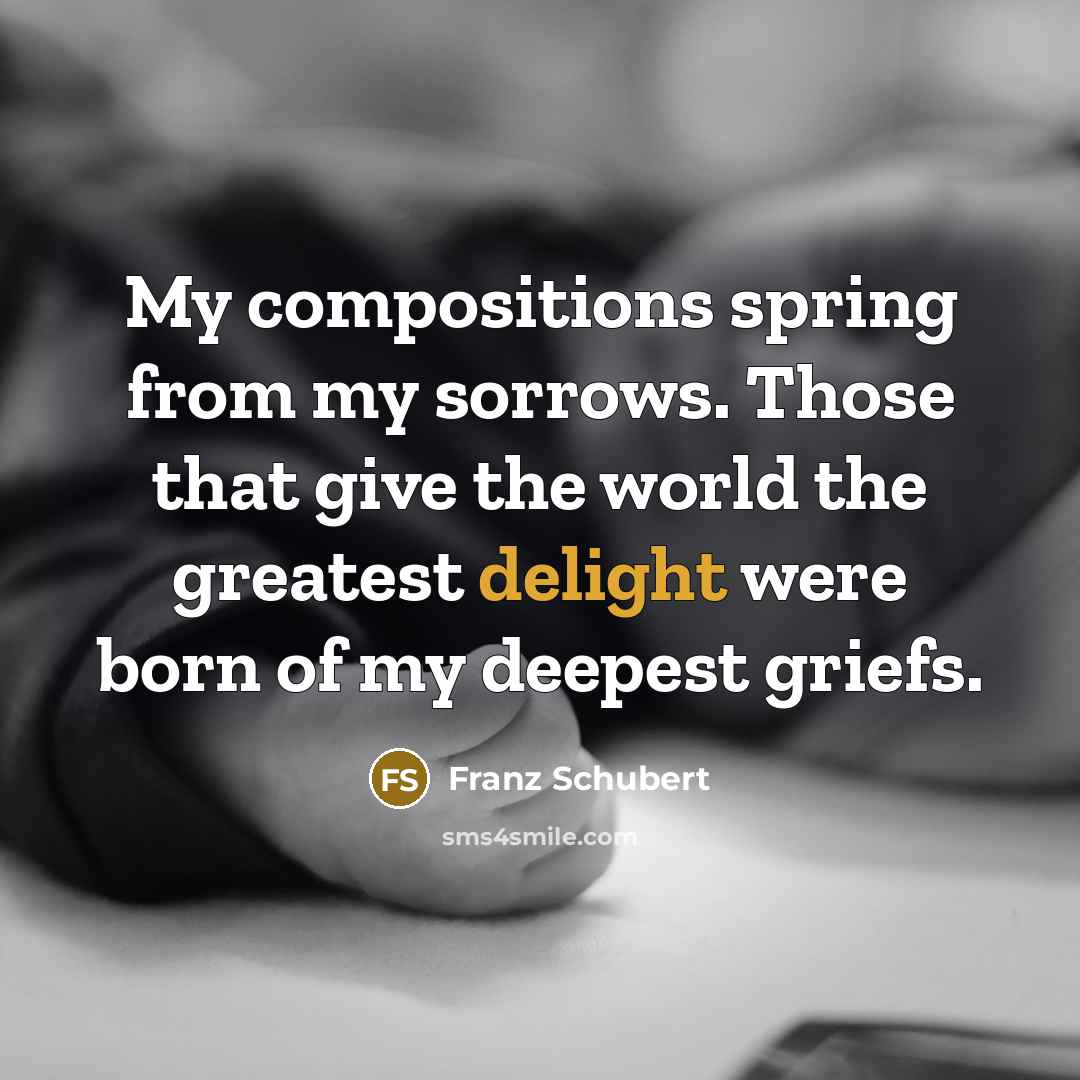 “My compositions spring from my sorrows. Those that give the…” quote by Franz Schubert