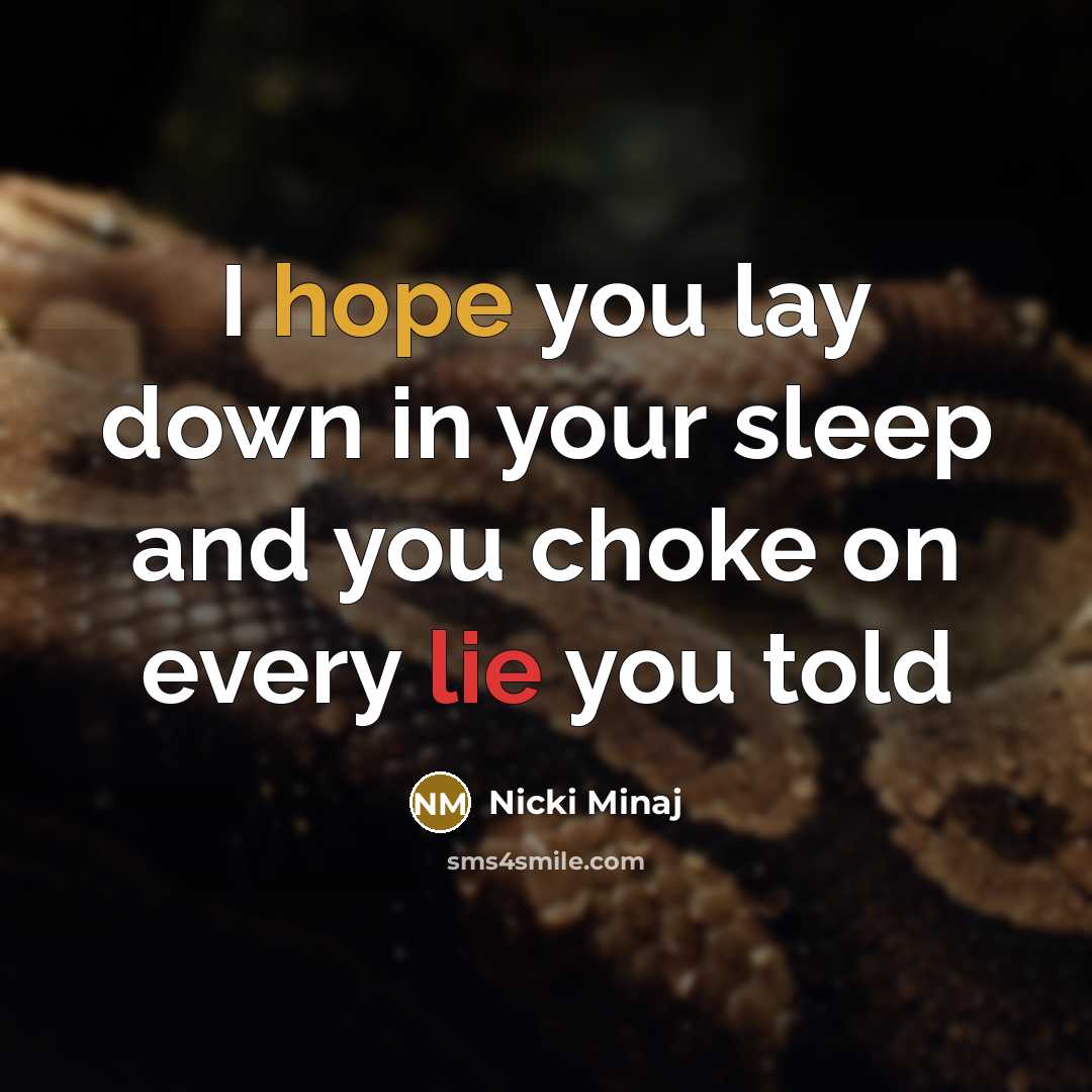 “I hope you lay down in your sleep and you…” quote by Nicki Minaj