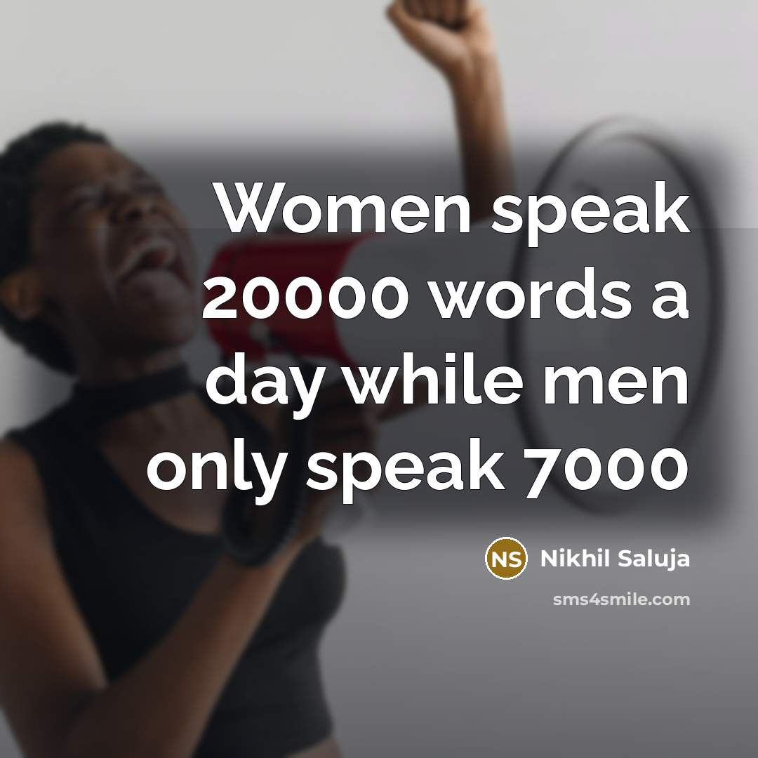 “Women speak 20000 words a day while men only speak…” quote by Nikhil Saluja