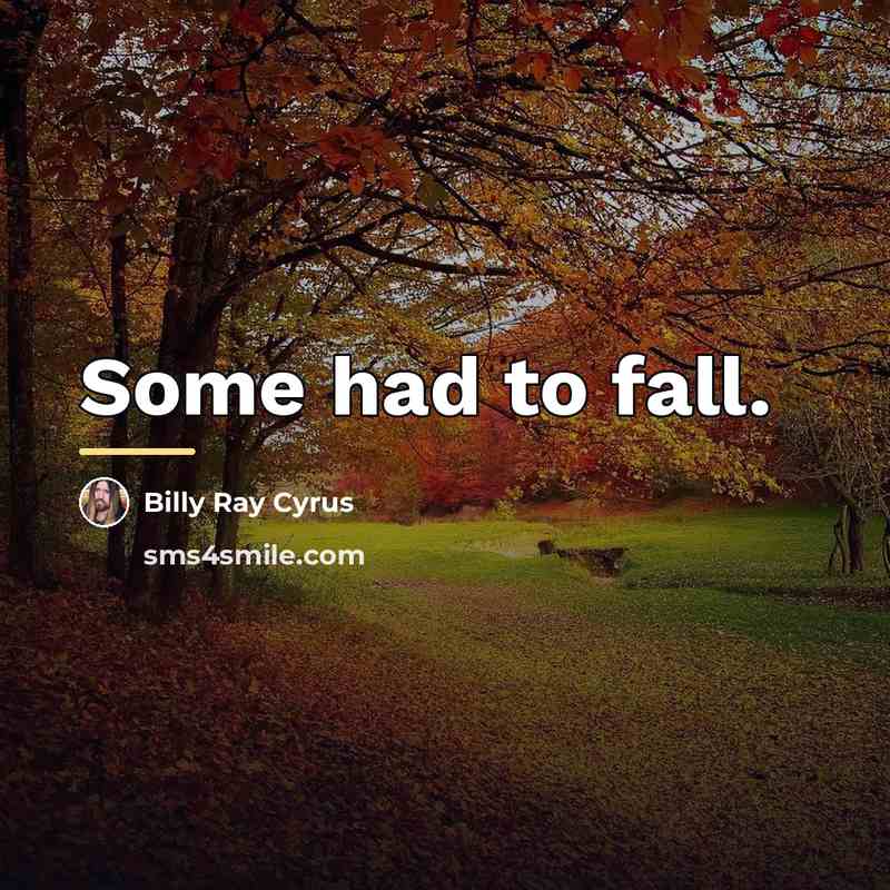 “Some had to fall.…” quote by Billy Ray Cyrus