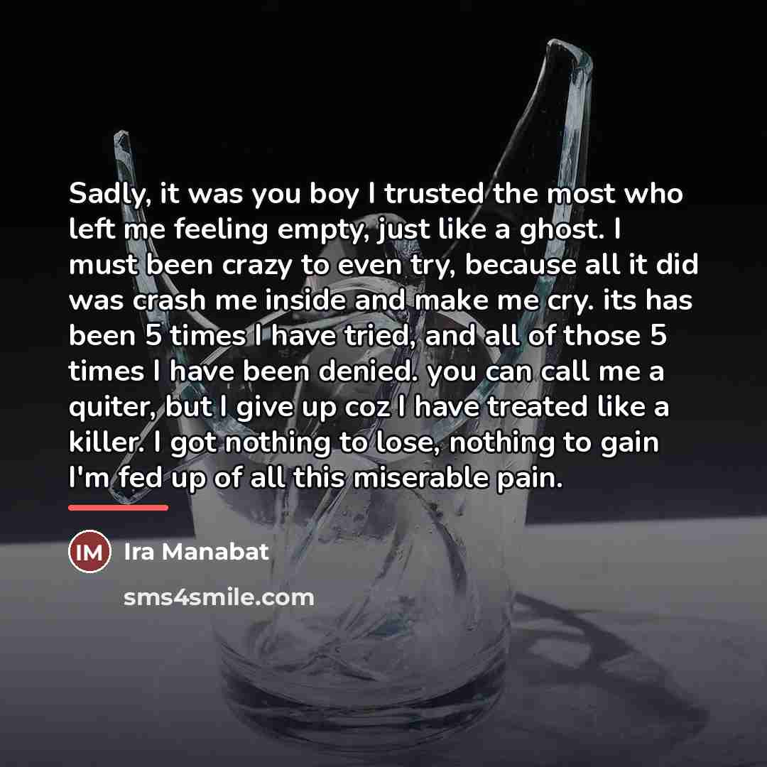“Sadly, it was you boy I trusted the most who…” quote by Ira Manabat