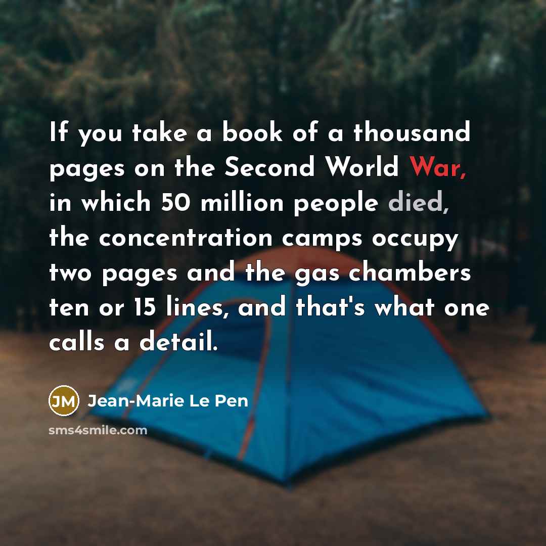 “If you take a book of a thousand pages on…” quote by Jean-Marie Le Pen