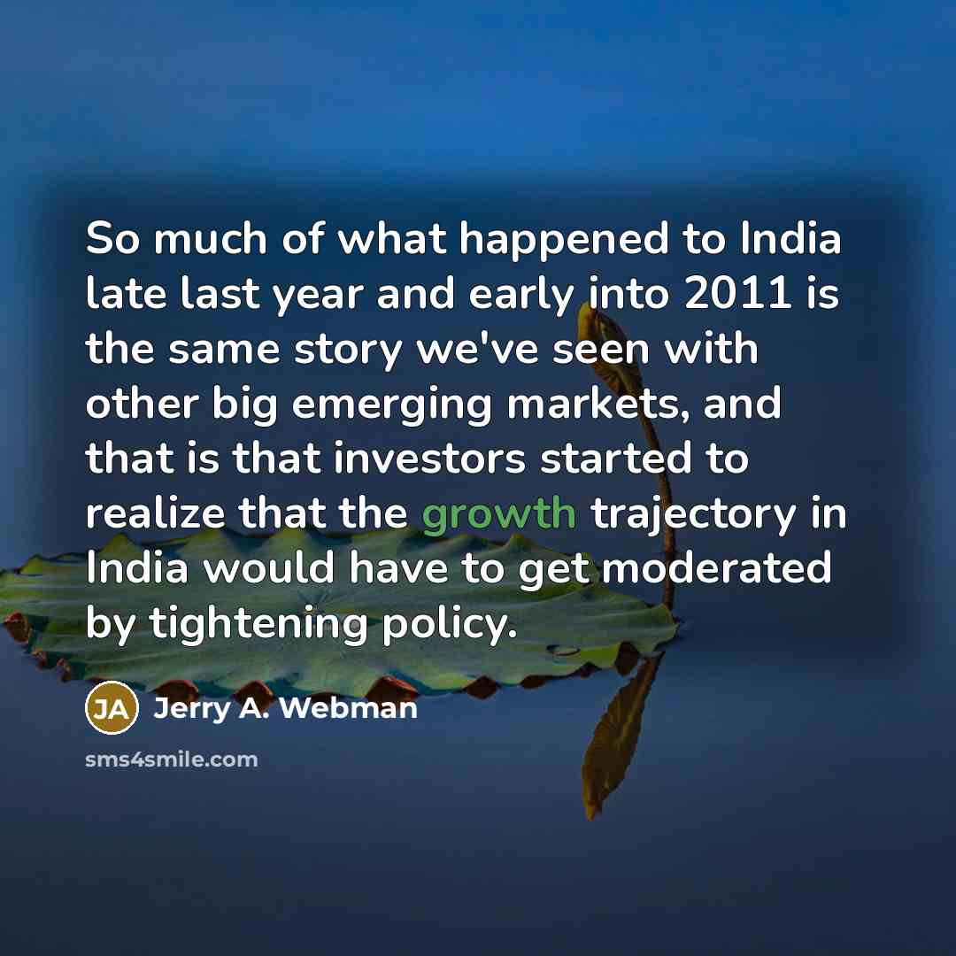 “So much of what happened to India late last year…” quote by Jerry A. Webman