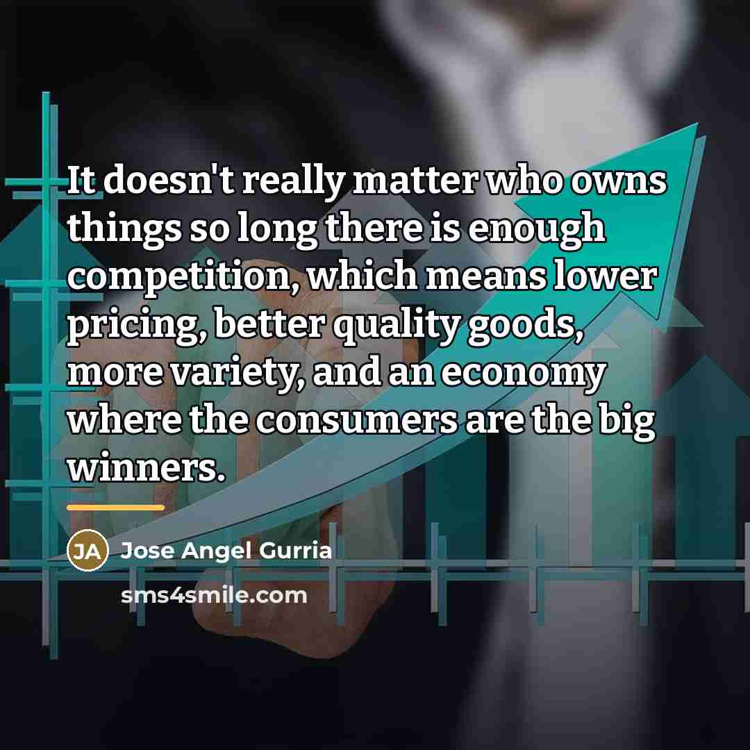 “It doesn't really matter who owns things so long there…” quote by Jose Angel Gurria