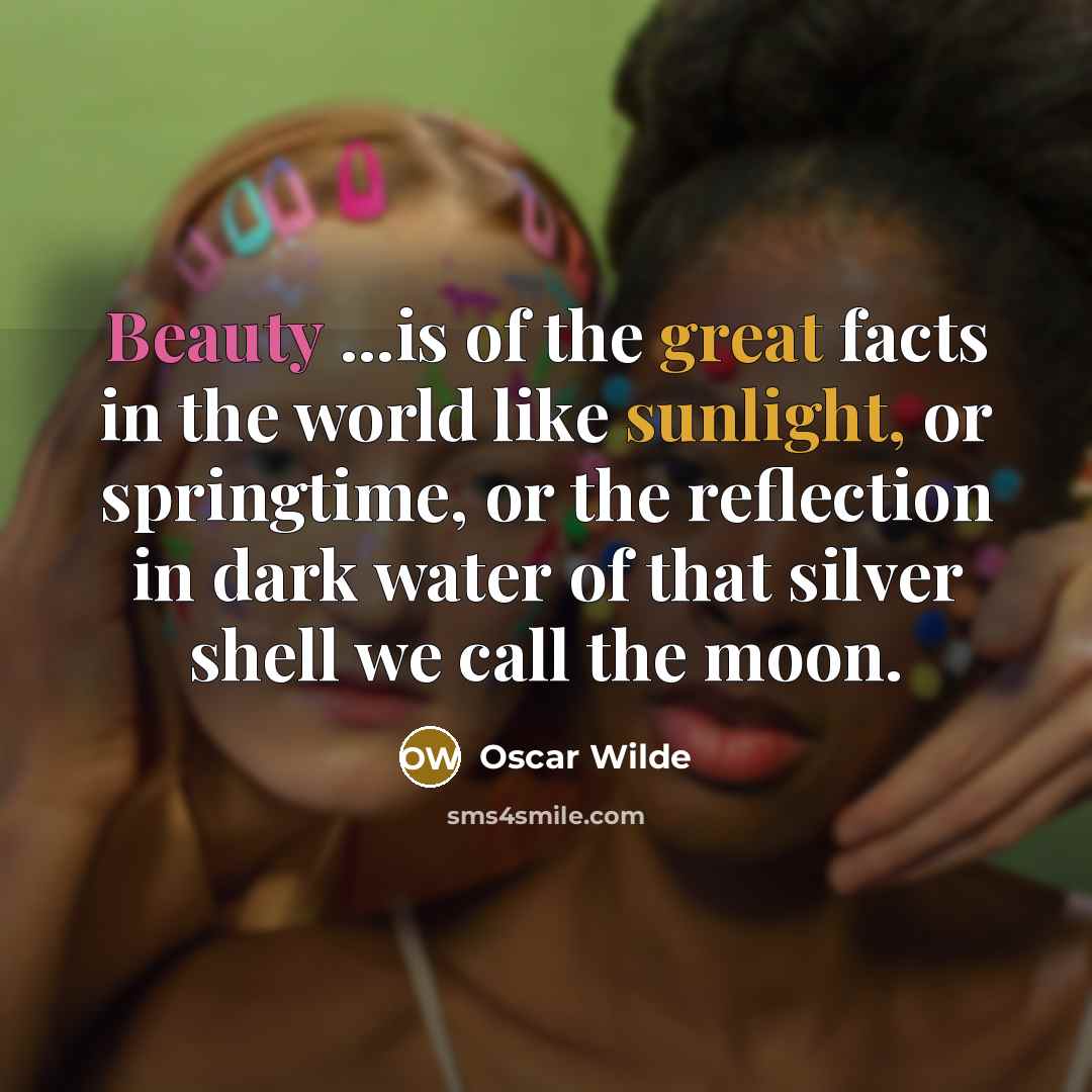 “Beauty ...is of the great facts in the world like…” quote by Oscar Wilde