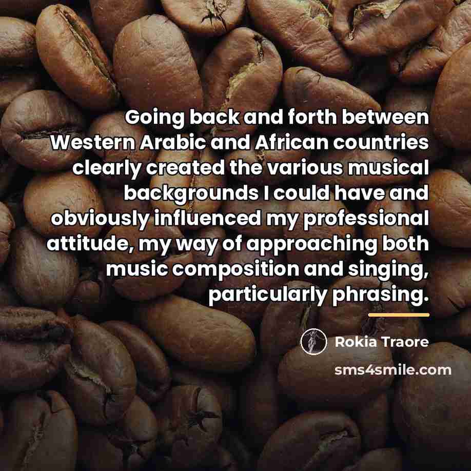 “Going back and forth between Western Arabic and African countries…” quote by Rokia Traore