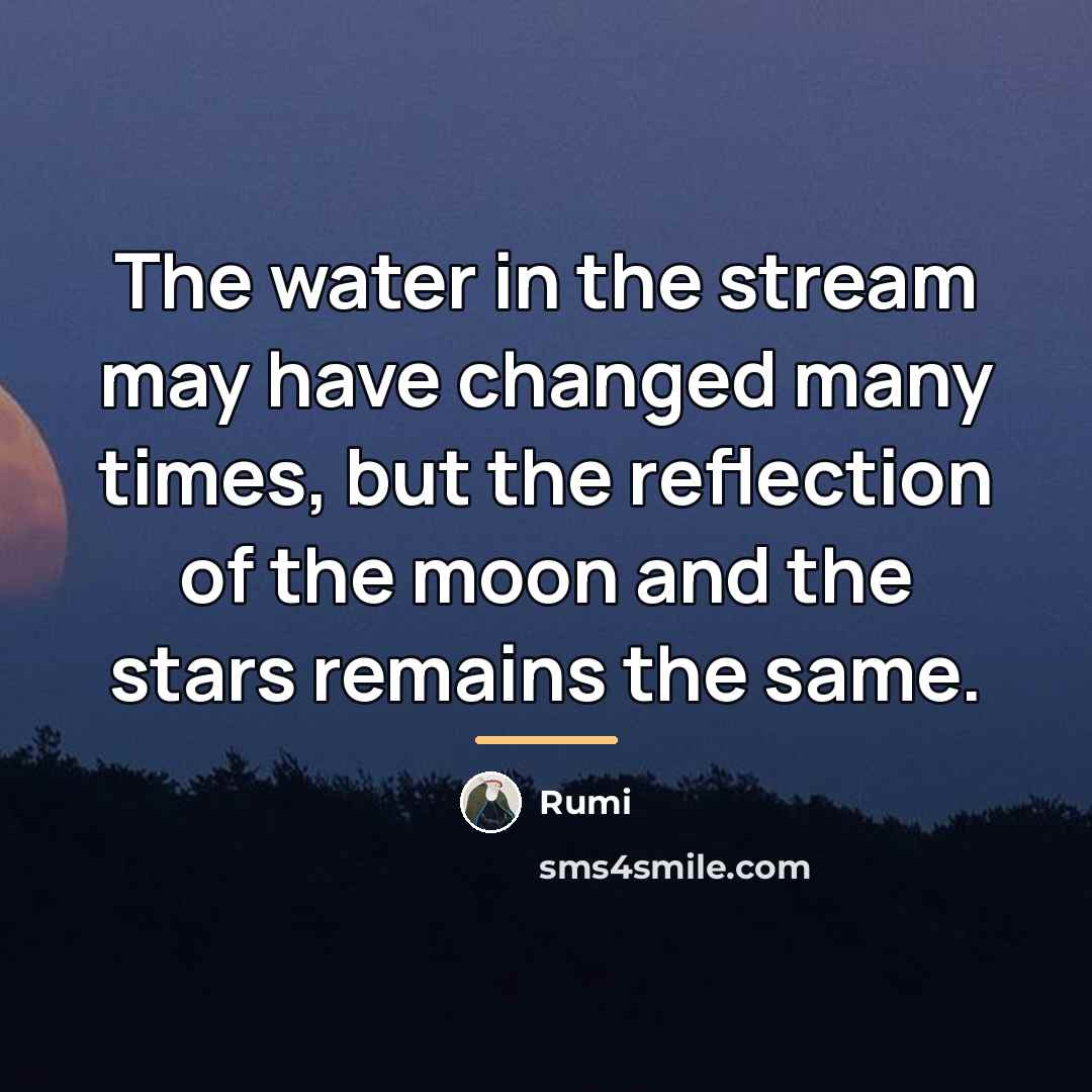 “The water in the stream may have changed many times,…” quote by Rumi