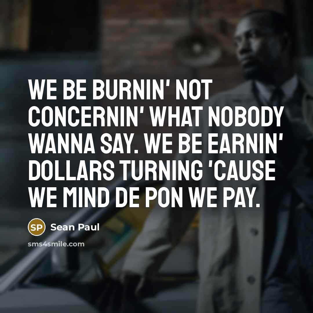“We be burnin' not concernin' what nobody wanna say. We…” quote by Sean Paul