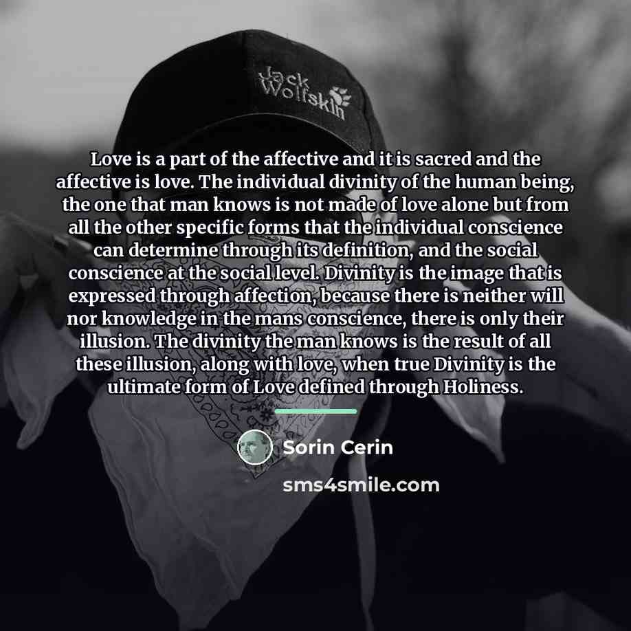 “Love is a part of the affective and it is…” quote by Sorin Cerin