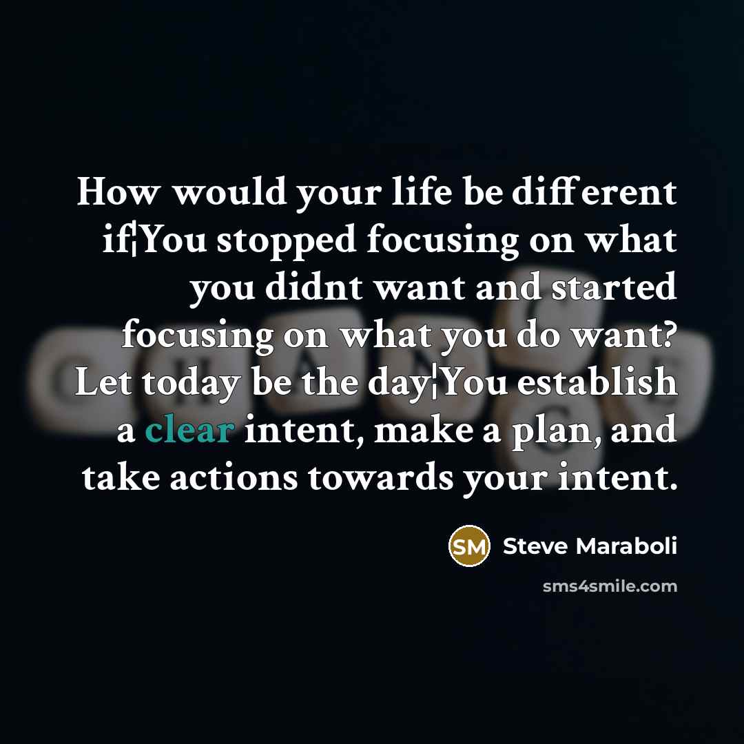 “How would your life be different if¦You stopped focusing on…” quote by Steve Maraboli