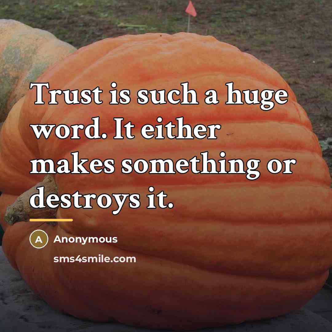 “Trust is such a huge word. It either makes something…” quote by Anonymous