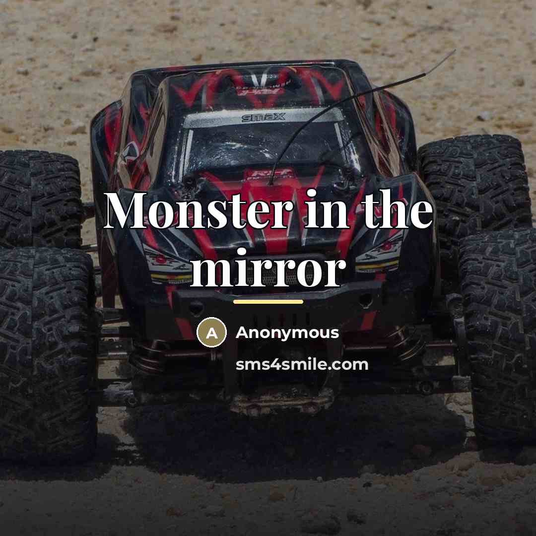 “Monster in the mirror…” quote by Anonymous