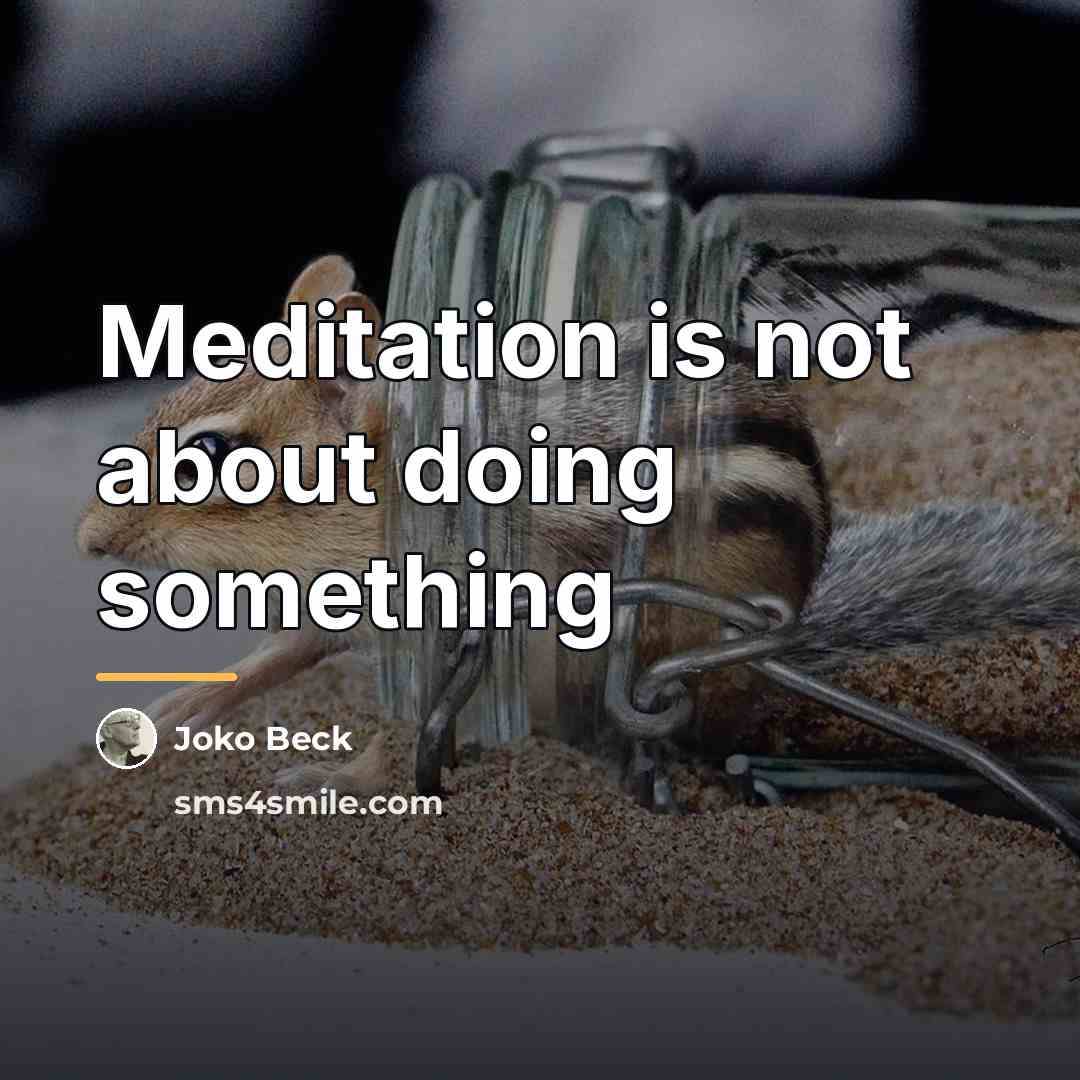 “Meditation is not about doing something…” quote by Joko Beck