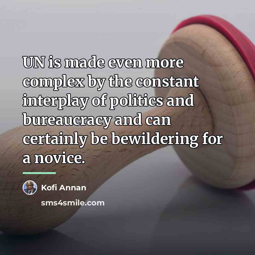 “UN is made even more complex by the constant interplay…” quote by Kofi Annan