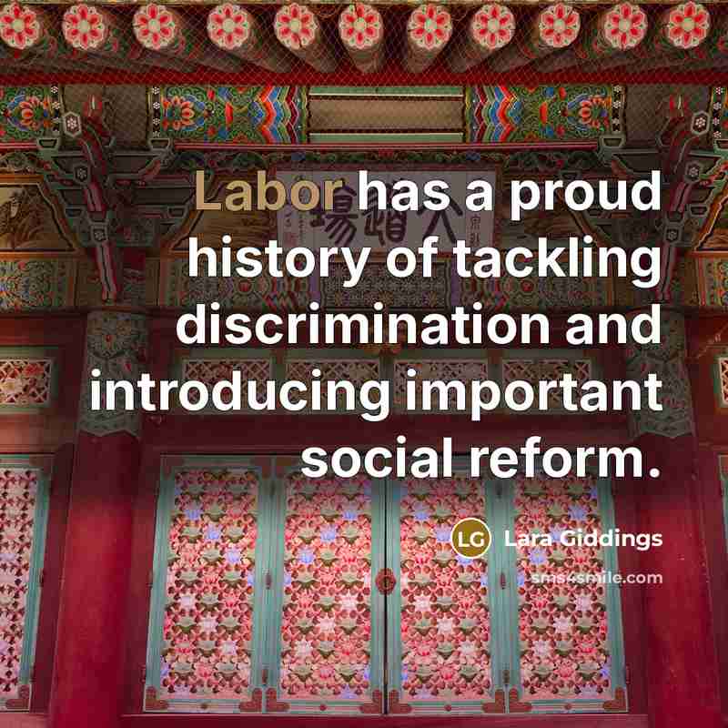 “Labor has a proud history of tackling discrimination and introducing…” quote by Lara Giddings