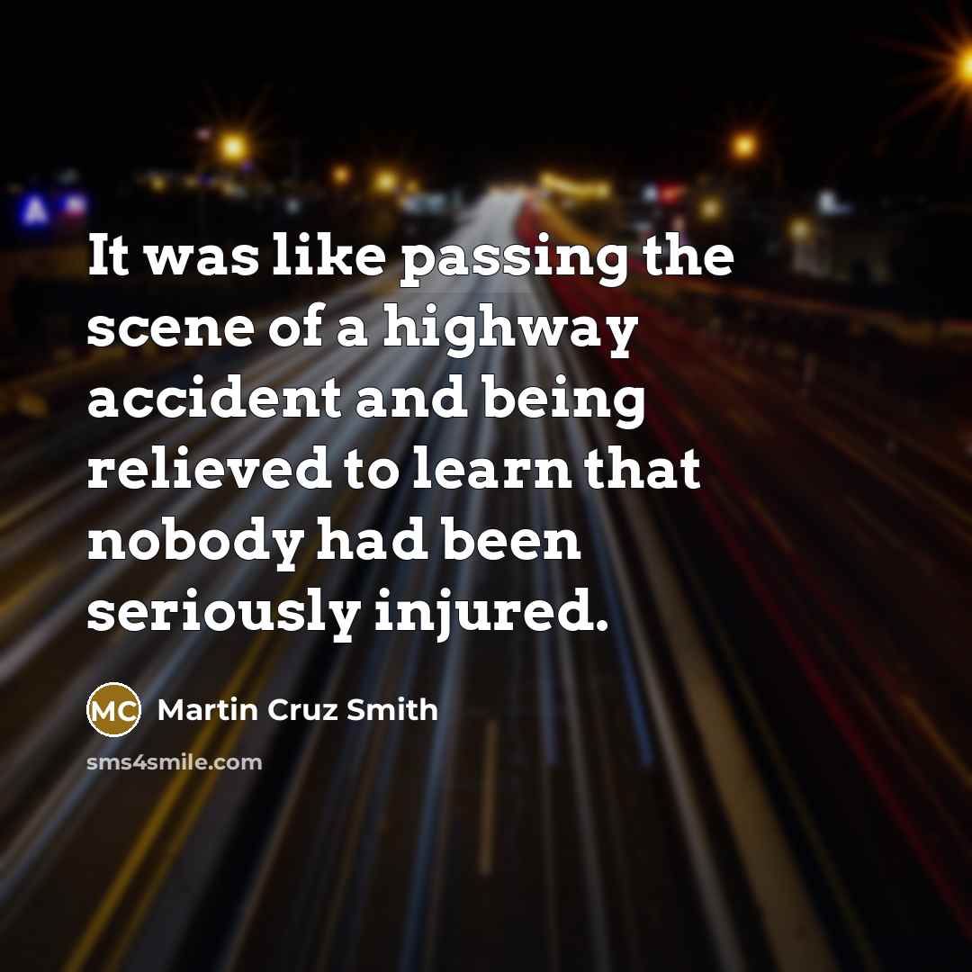 “It was like passing the scene of a highway accident…” quote by Martin Cruz Smith