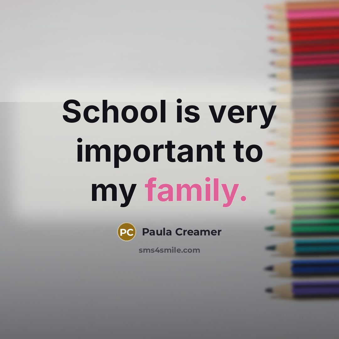 “School is very important to my family.…” quote by Paula Creamer