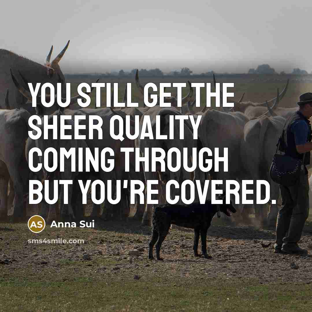 “You still get the sheer quality coming through but you're…” quote by Anna Sui