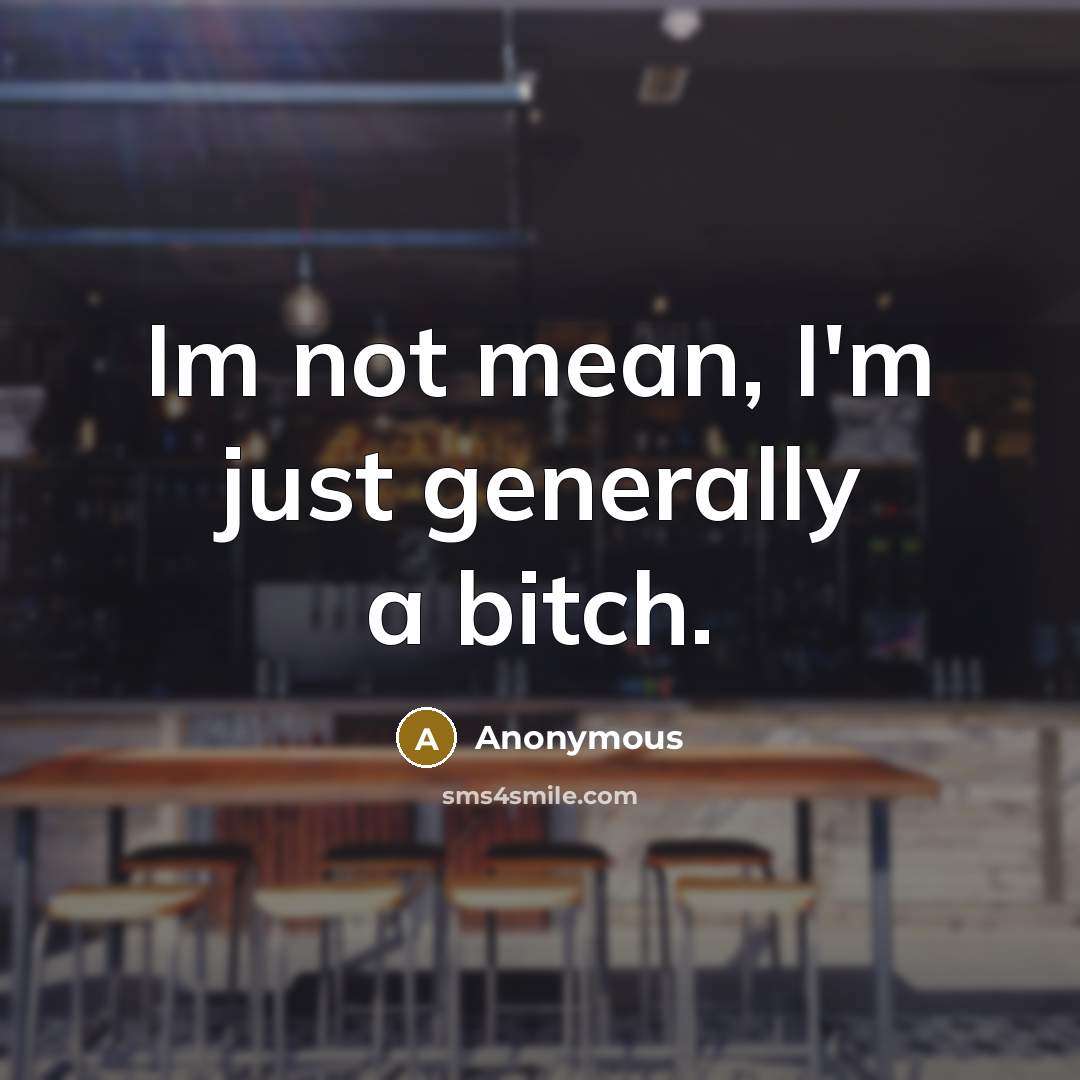 “Im not mean, I'm just generally a bitch.…” quote by Anonymous