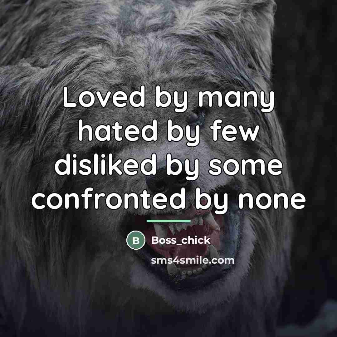 “Loved by many hated by few disliked by some confronted…” quote by Anonymous
