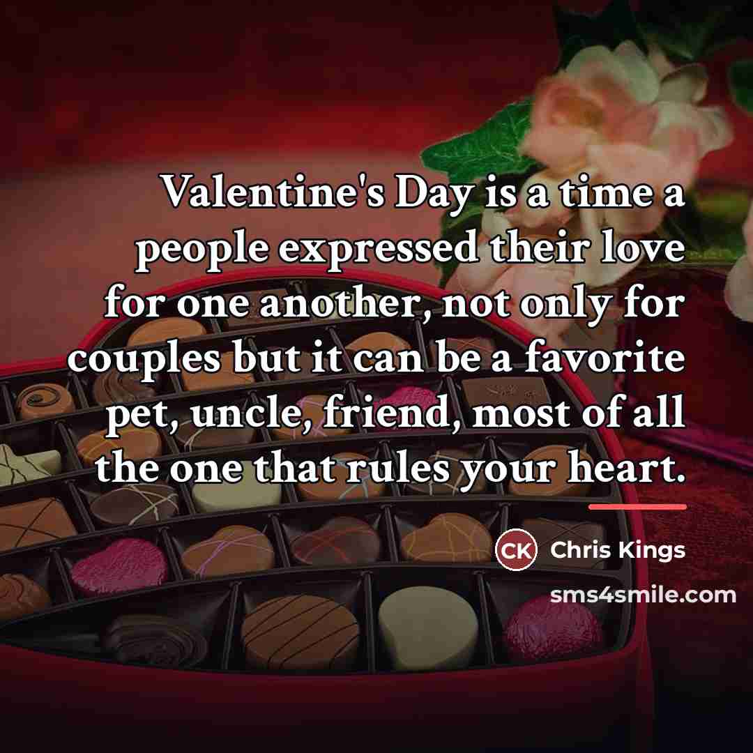 “Valentine's Day is a time a people expressed their love…” quote by Chris Kings
