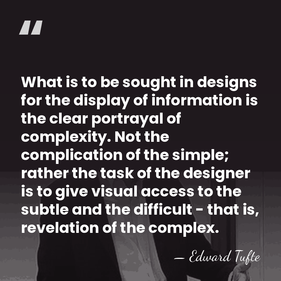 What is to be sought in designs for the display of information&hellip; - Edward Tufte