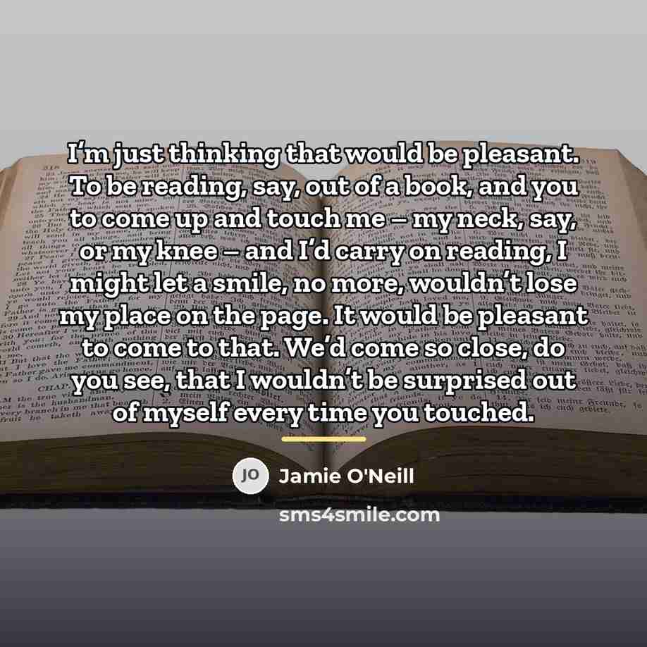 “I’m just thinking that would be pleasant. To be reading,…” quote by Jamie O'Neill