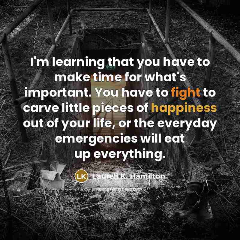“I'm learning that you have to make time for what's…” quote by Laurell K. Hamilton