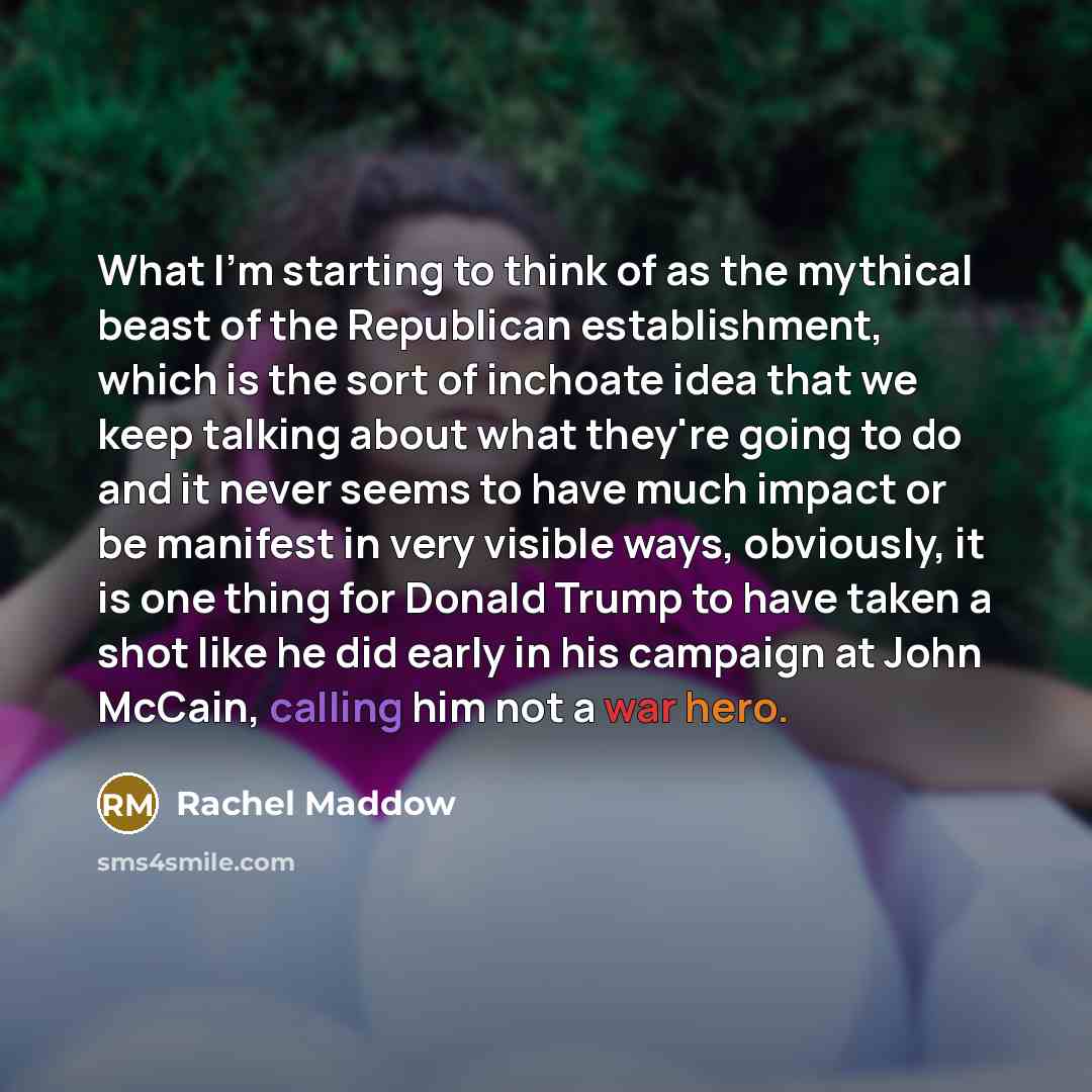 “What I`m starting to think of as the mythical beast…” quote by Rachel Maddow