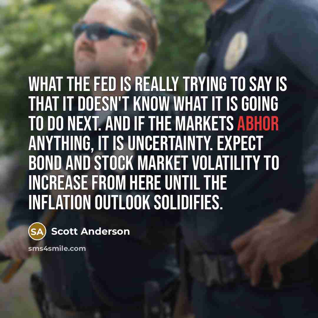 “What the Fed is really trying to say is that…” quote by Scott Anderson