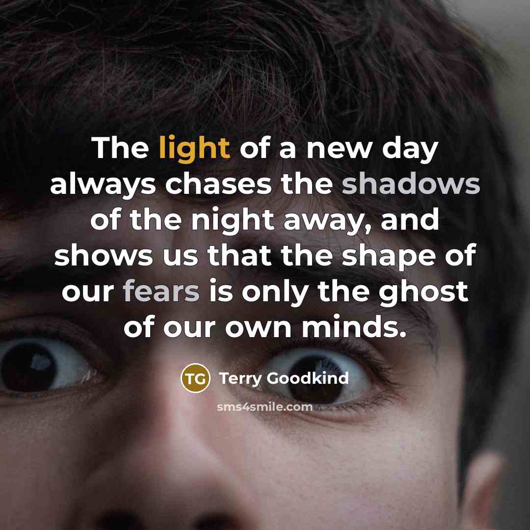 “The light of a new day always chases the shadows…” quote by Terry Goodkind