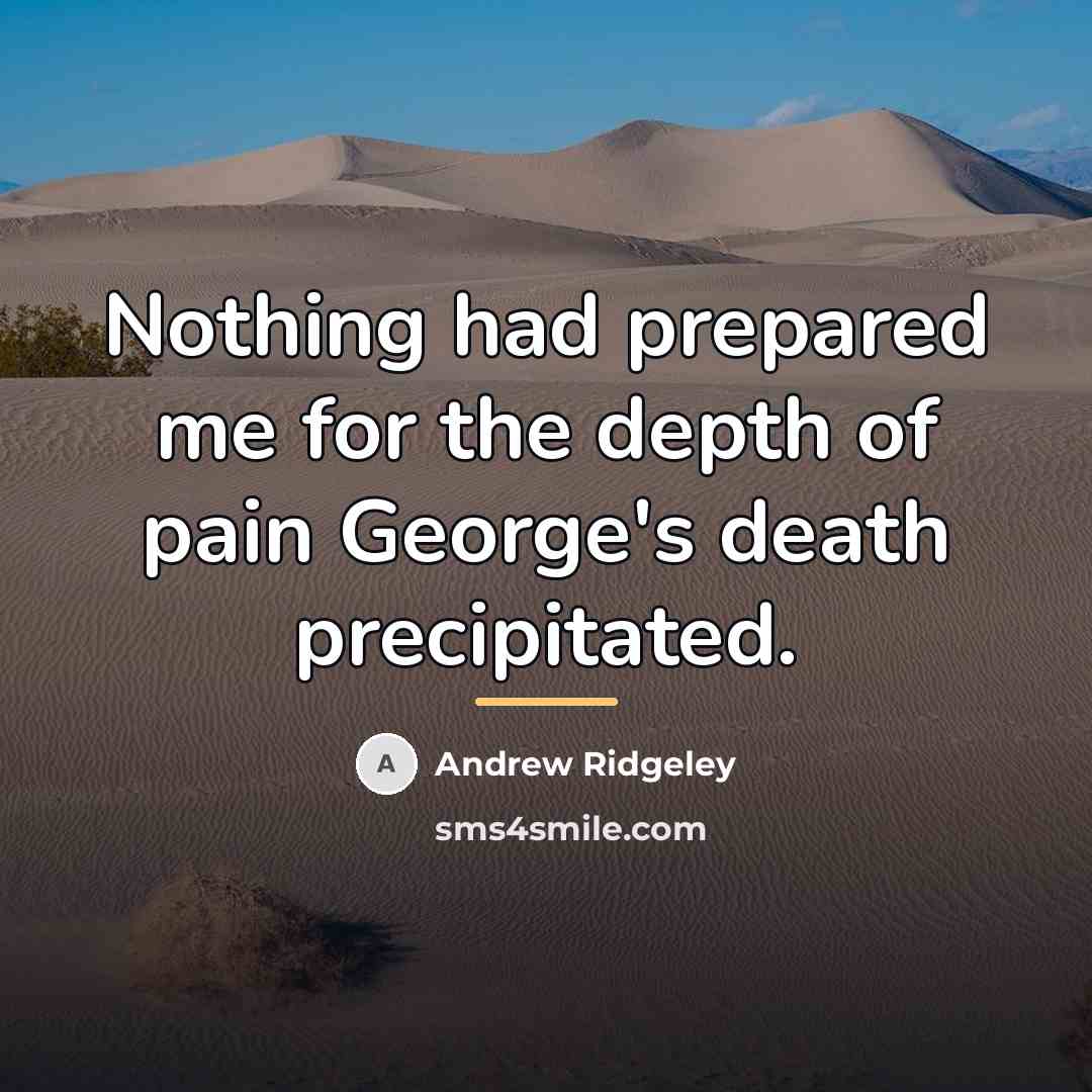 “Nothing had prepared me for the depth of pain George's…” quote by Andrew Ridgeley
