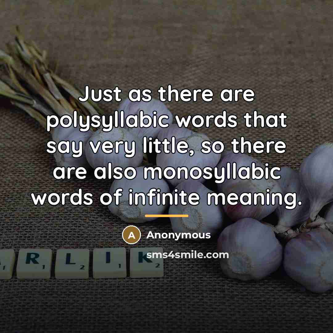“Just as there are polysyllabic words that say very little,…” quote by Anonymous