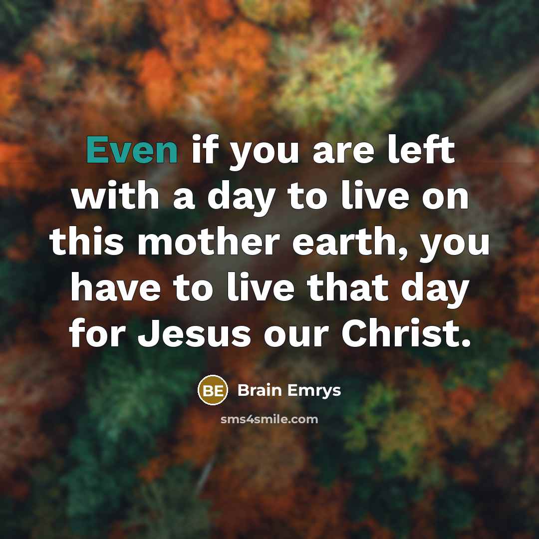 “Even if you are left with a day to live…” quote by Brain Emrys