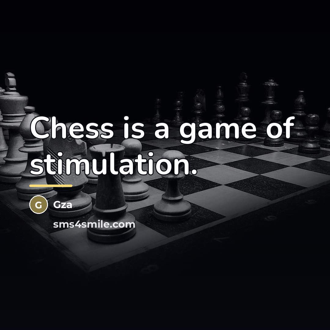 “Chess is a game of stimulation.…” quote by Gza