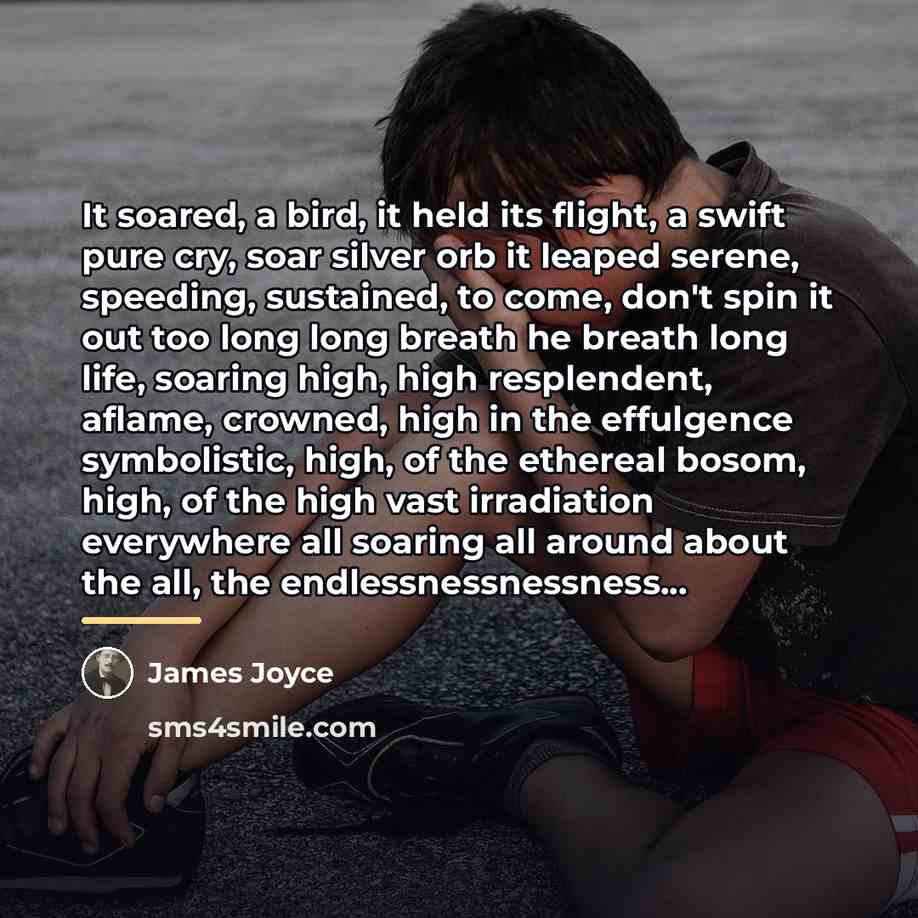 “It soared, a bird, it held its flight, a swift…” quote by James Joyce